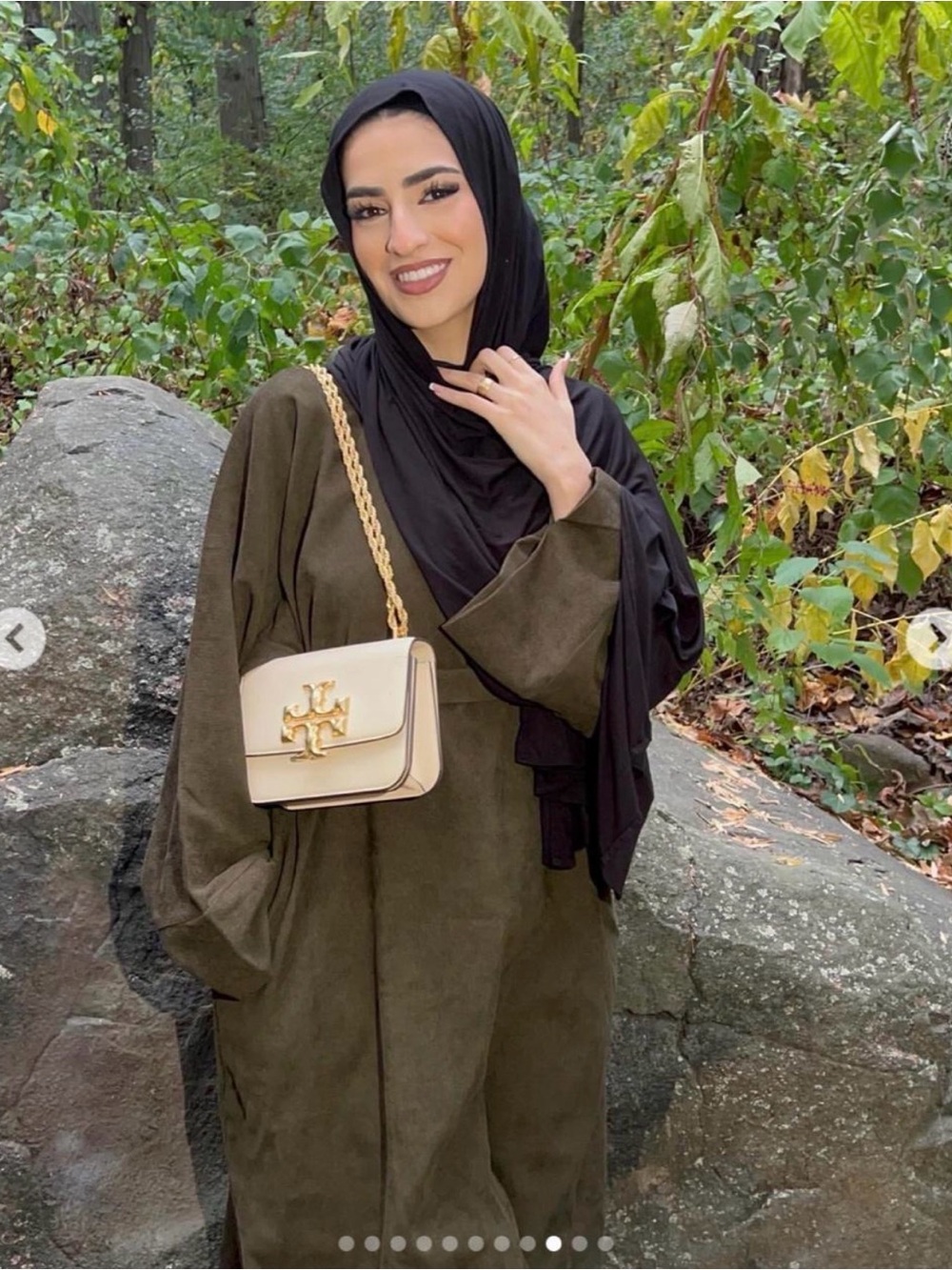 Olive Green Corduroy Abaya